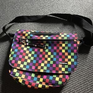 Yak Pak Crossbody‎ Messenger Bag Multi-Color Checkerboard Bag